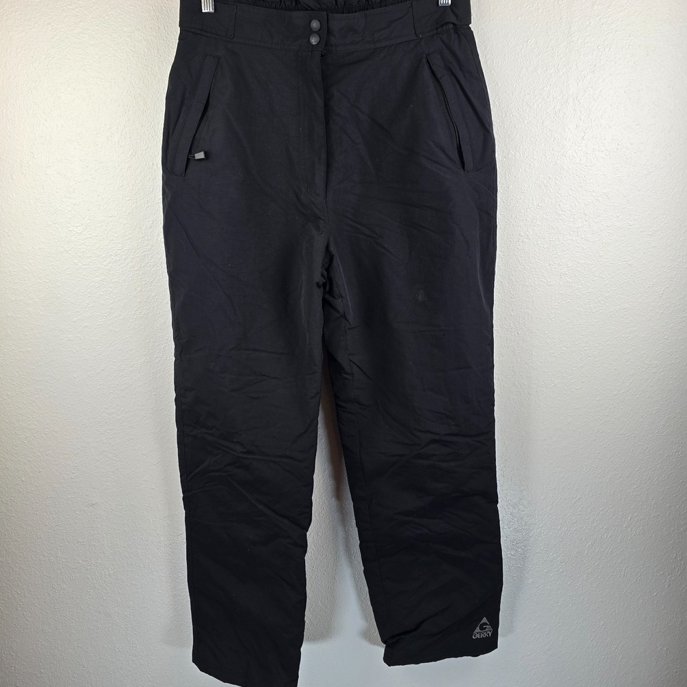 Gerry Winter Ski Pants Mens Large Black Insulated Water Resistant High Waisted